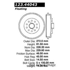 For Toyota Matrix 2003-2006 iD Select 123-44043 Rear Brake Drum