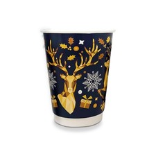 Christmas Coffee Cups 8/12oz without Lids – Paper Festive Hot Drink Cups 50-5000