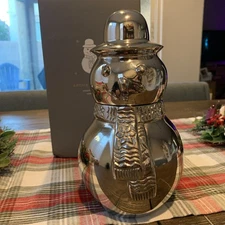 Pottery Barn Archie The Snowman Cocktail Shaker 10" NIB Holiday Christmas NEW