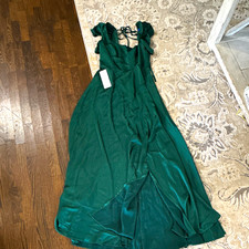 Azazie A6 Green Sleeveless Floor-Length Maxi Bridesmaid Dress Split Leg