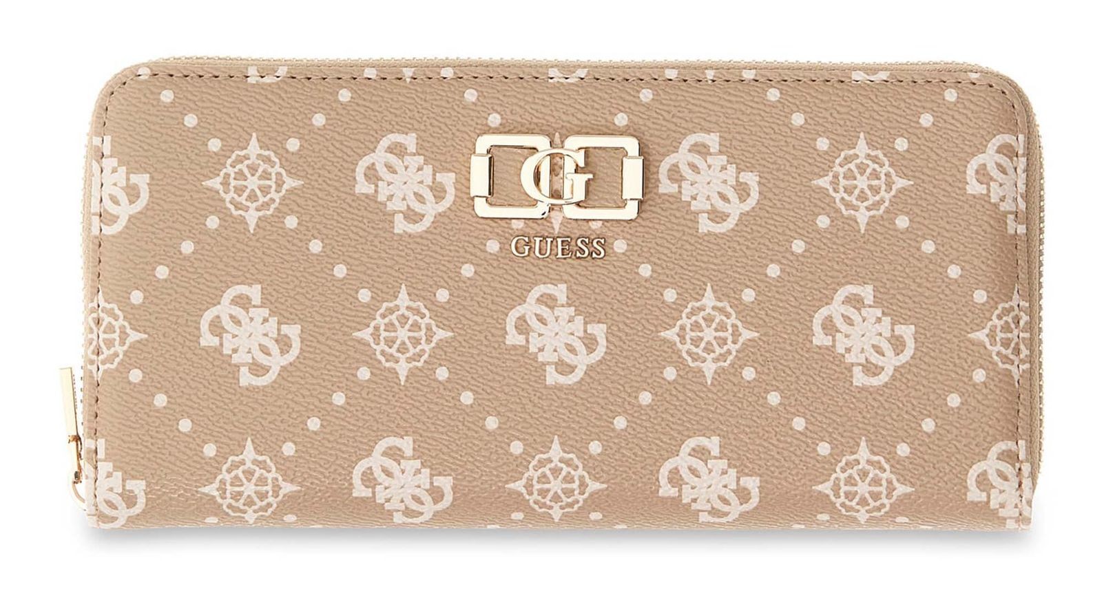 GUESS purse Emelie Logo SLG Zip Around Wallet L Biscotti Logo