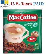 MacCoffee Hazelnut 3 in 1 Instant Coffee Mix Sachets 18g Made in Ukraine