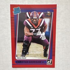 2021 Panini Donruss Rated Rookie Press Proof Christian Darrisaw #340 Vikings
