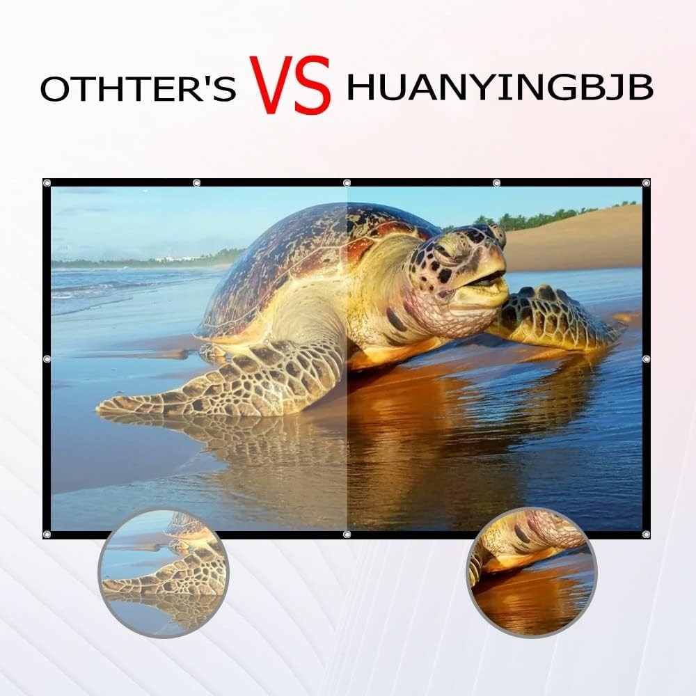 Projector Screen,HUANYINGBJB 4K 16:9 HD Rear Front Screen Foldable... 