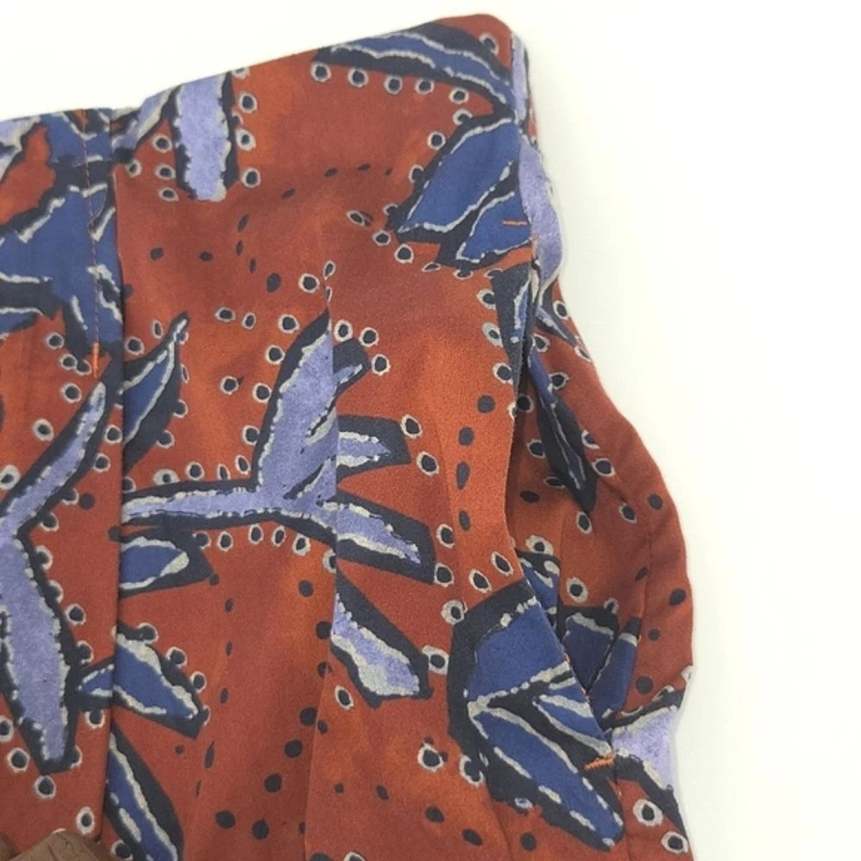 Maxi Falda Nic + Zoe Hojas de Otoño para Mujer Talla XXL Estampado de Hojas Azules Boho Campesino Foto 3 de 4