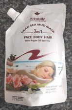 Dead Sea Facial Mud 3 in 1 Face Body Hair Clay Mask 100 Argan Oil Secret 500 g.
