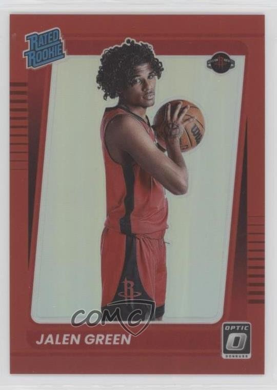 2021 Panini Donruss Optic Rated Red Prizm 32/99 Jalen Green #159 Rookie RC rf2