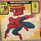 Vintage Group Of 3 Batman Spider-Man Superman 33 Vinyl Records With Comics!!