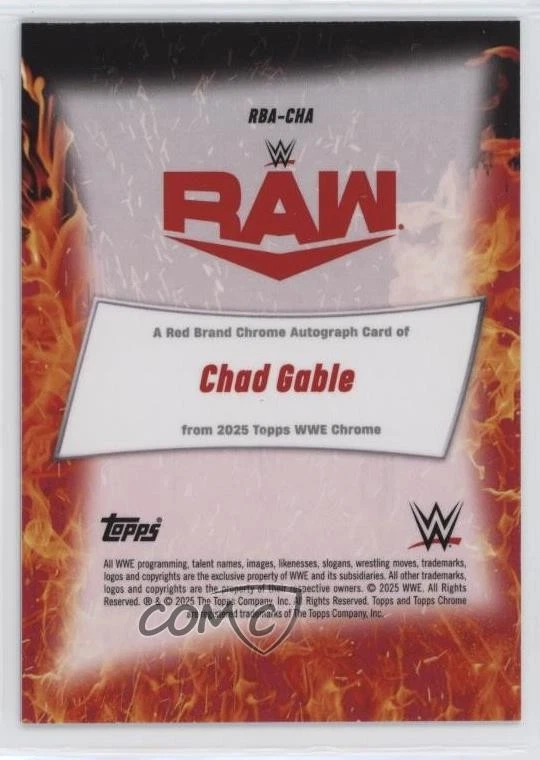 2025 Topps Chrome WWE Red Brand Blue Refractor /150 Chad Gable #RBA-CHA Auto - Image 2 of 2