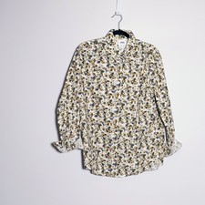 Camicia donna Zara colletto bottoni davanti facile ferro naturale elasticizzata stampa floreale