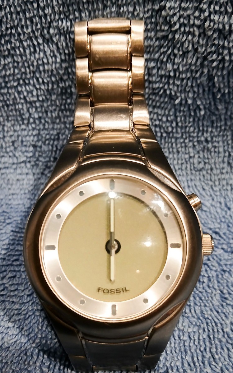 Men's Unique FOSSIL Big Tic Stick Figure Silver Watch JR-8195