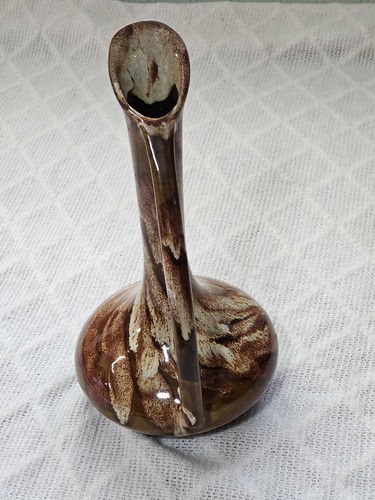 Dryden Pottery, Ozarks Frontier Vintage Original, 12" Tall Vase Brown & Cream - Picture 5 of 15