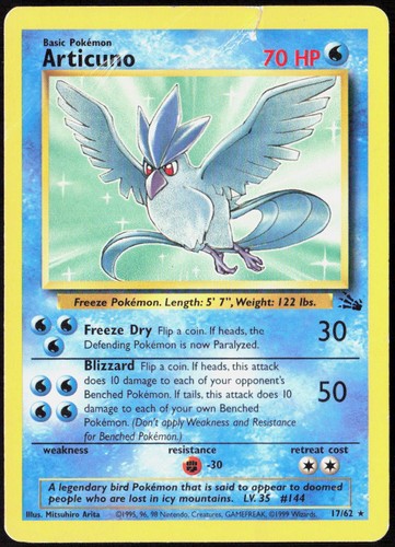 Articuno (17) Unlimited 17/62 Fossil Pokemon TCG DMG