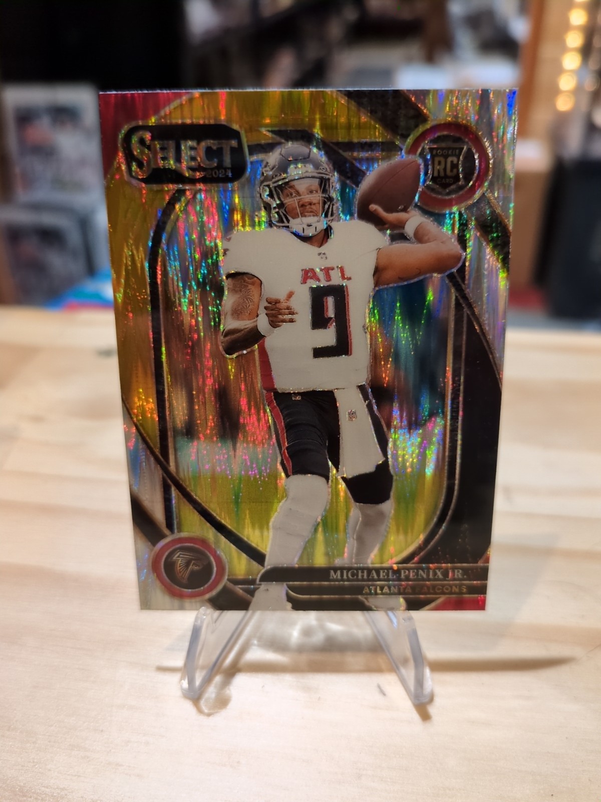 2024 Panini Select - Club Level Michael Penix Jr. Black & Gold Shock Prizm (RC)