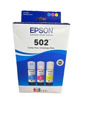 Genuine Epson 502 Combo Pack Ecotank Cyan Magenta Yellow Ink Cartridges 05/2029