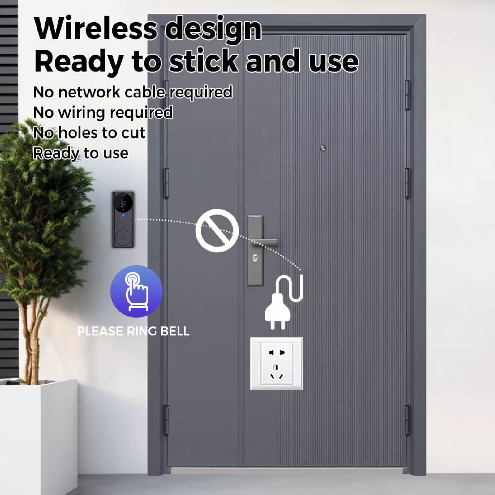Smart Wireless WiFi Doorbell Camera Phone Door Ring Video Intercom Security Bell