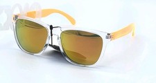Women Transparent Orange Mirror Sunglasses Retro Classic Trendy Fashion UV 100 