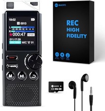 Professional 264GB Digital Voice Recorder - Voice Activated Recorder for Black