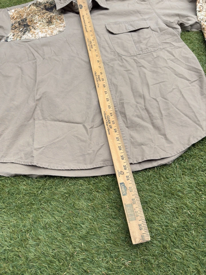 Cabela’s Shooting Shirt XL Men’s RealTree Camo Tan Hunting Button-Up Outdoor - Image 3 of 4