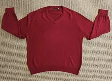 Jos. A Bank Sportswear Mens Signature Collection XL 100% Cotton Burgundy Sweater