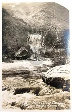vtg 1940s Surfing Malibu Creek Rancho Malibu CA RPPC Photo Postcard COPY