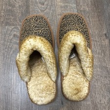 Ariat Women's Brown Floral Faux Fur Lined Slip-On Slippers Size 10