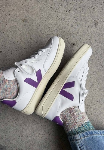 Veja V-12 Scarpe da Ginnastica in Pelle Extra Bianco Cosmos TAGLIA 6 - NUOVE - Foto 5 di 10