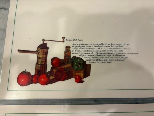 4 manteles individuales vintage receta de Acción de Gracias 17,5 pulgadas por 11,5 pulgadas caja original - Imagen 8 de 15