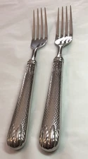 RETRONEU - HONEYCOMB- STAINLESS - 2 DINNER FORKS - FLATWARE - SILVERWARE