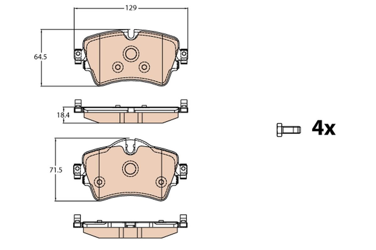 Plaquettes de frein TRW GDB2087 pour disques de frein de BMW MINI Cooper