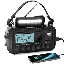 Raynic NOAA Weather Radio, 5000mAh/18500mWh Solar Hand Crank Emergency Radio...