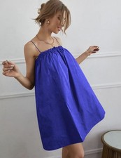 MEDIUM Royal Blue Spaghetti Strap Babydoll Dress