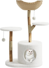 Luxury 46" Cat Tree for Large Cats - Solid Wood, Scratching Post  Bed