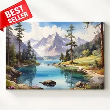 Canvas Snow Peaceful Tranquil Serene Pristine Wilderness Capped Peaks Wall Art