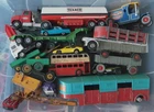 ORIGINAL VINTAGE DIECAST TOY JOB LOT DINKY CORGI MATCHBOX etc BUS TRAILERS etc