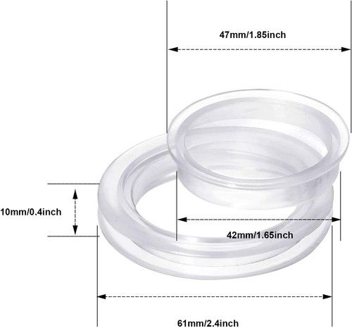 4 Pack 2 Inch Silicone Patio Table Umbrella Hole Ring Plug and Cap Set Clear - Picture 2 of 7