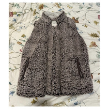 Universal Thread Gray Shearling Zip Vest with...