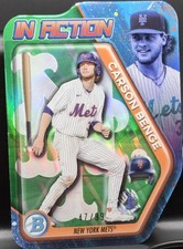 2025 Bowman Draft Chrome Carson Benge In Action Green Refractor /99 BIA-6 Mets