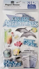 NEW Paper House - CRUISE ADVENTURES  w/Ship, Port of Call Dimensional Stickers