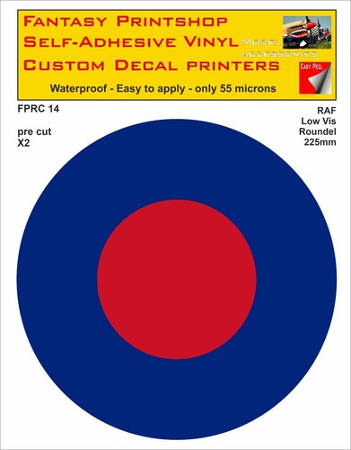 RAF Roundels Twin Packs Vinyl Sticker Decals Type Low Vis Roundel 75-290mm RC14 - Picture 7 of 10