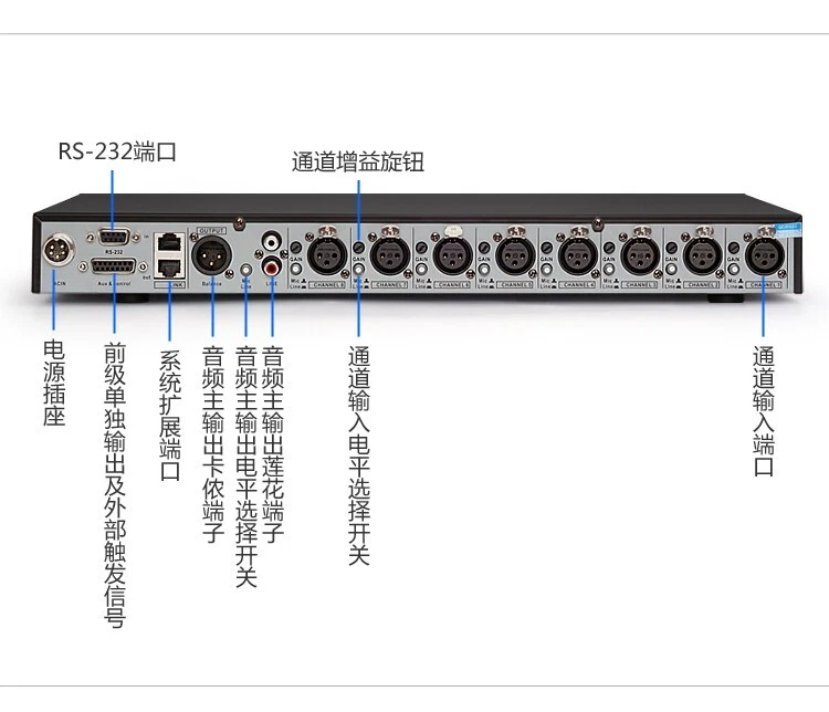 8 Intput 48V Phantom Power Supply Audio 8 Microphone Hub For XLR Table Gooseneck - Image 3 of 4