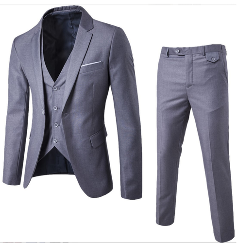 Nuevo traje de hombre chaqueta chaleco y pantalones 3 piezas negocio boda blazer - Imagen 9 de 32