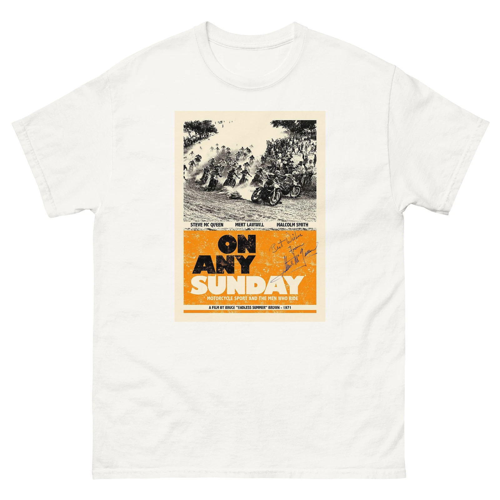 Vintage 1971 On Any Sunday Unisex T-Shirt w/ Steve McQueen Signature
Opens in a new window or tab