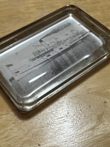 Antiker Dampfschiff Glas Briefbeschwerer St Chippewa Maritim - Bild 10 von 11