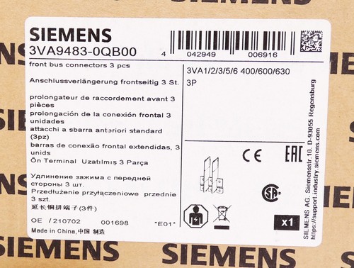 Siemens 3VA9483-0QB00 E:01 Anschlussverlängerung frontseitig -unused/OVP- - Bild 3 von 4