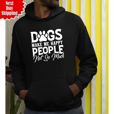 Hunde machen mich glücklich Menschen nicht so viel Hoodie bedruckt lustig Geschenk Oberteil Herren Kapuze