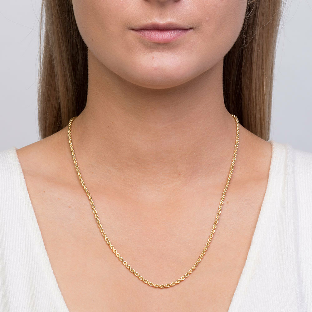 10k Yellow Gold Necklace Gold Rope Chain 16 18 20 22 24 26