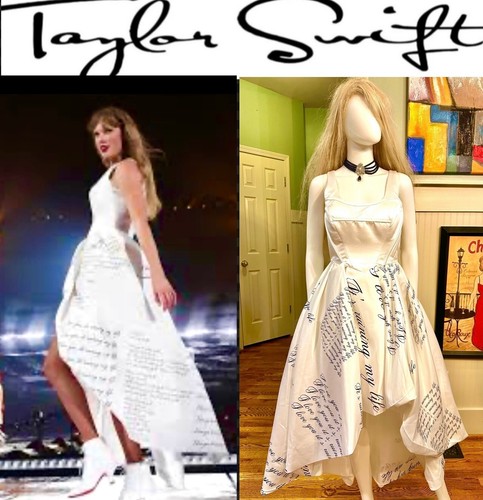 Custom Taylor Swift TTPD White Tortured Poet Costume Era Dress 6 Patch Merch S M