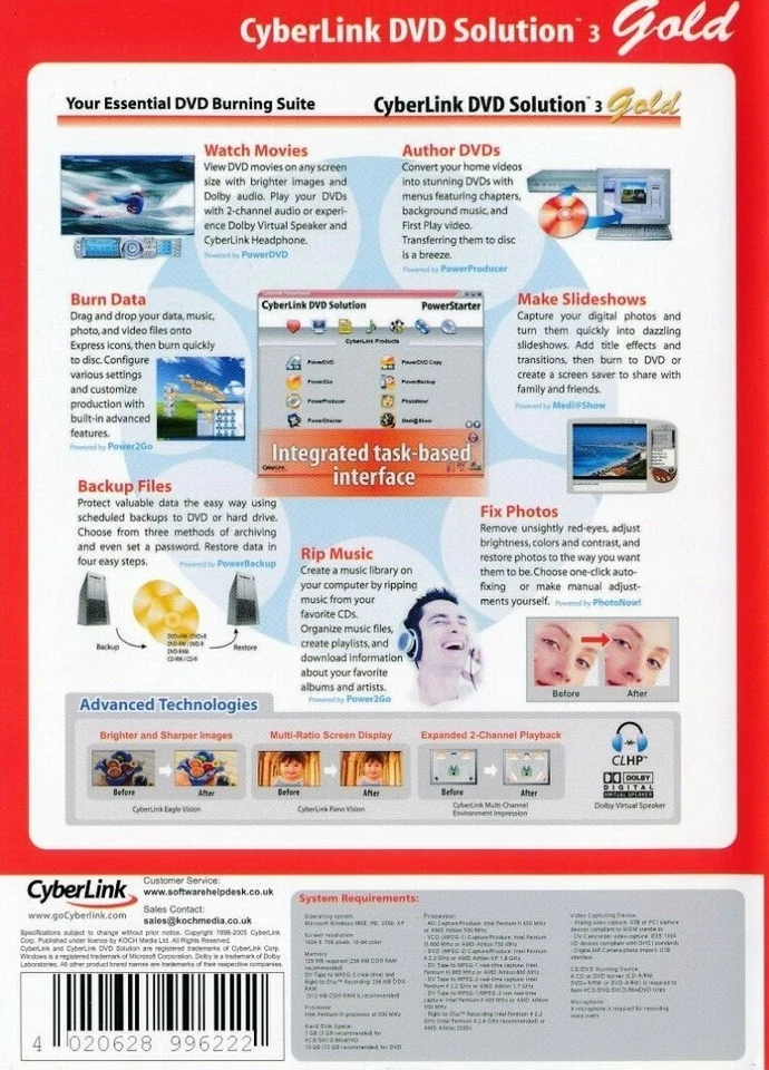 Cyberlink DVD Solution 3 Gold - 8 In 1 Suite Video Photo Editing Backup PC (NEW) - Image 2 of 2