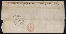 Dutch East Indies Pre Stamp 1848 Full Cover w/ MALTA DISINFECTION Red on Back